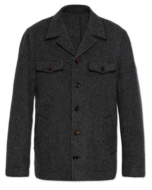 Dolce & Gabbana Black Mélange-Effect Shirt Jacket for men