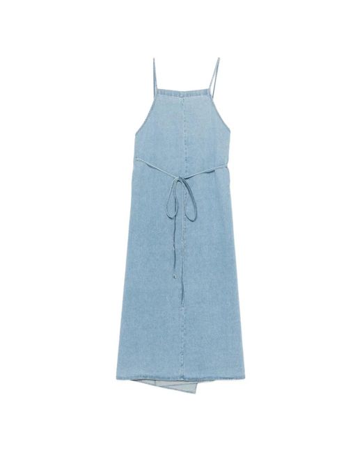 Baserange Blue Yumi Apron Midi Dress