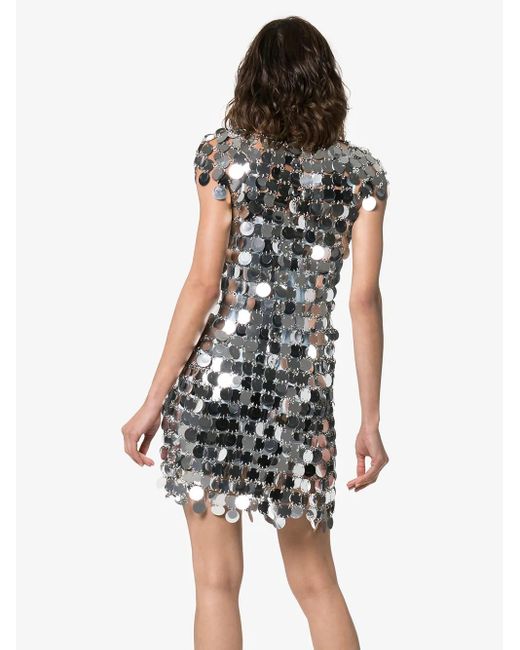 Rabanne Sequin Chain-Disc Mini Dress in Metallic | Lyst UK