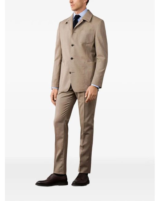 Hackett Natural Single-Breasted Wool Blazer for men
