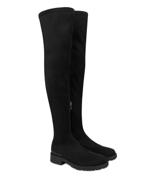 Love Moschino Black Knee-High Stretch Boots