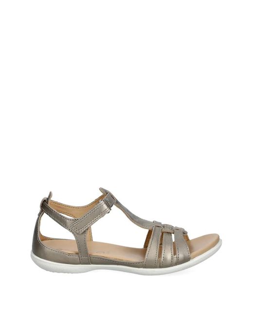 Ecco Natural Sandales Flash En Cuir Métallisé