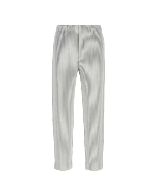 Homme Plissé Issey Miyake Gray Pleated Trousers for men