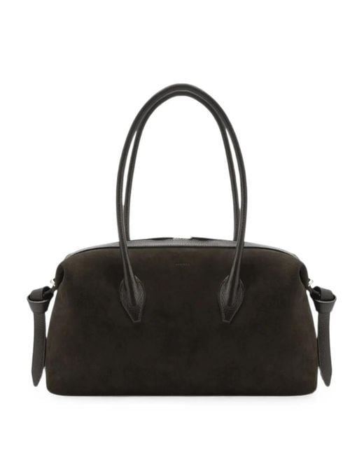 Yuzefi Black Brioche Suede Tote Bag