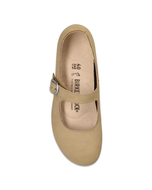 Birkenstock White Santa Clarita Buckle-Fastening Ballet Flats