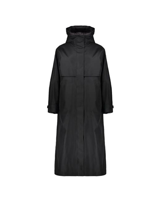 Herno Black Waterproof Single-Breasted Coat