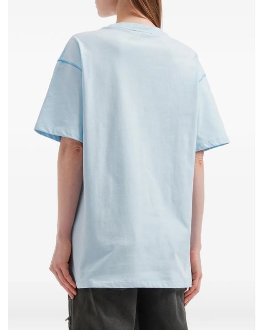 Mini Cream Blue Cloud-Print T-Shirt