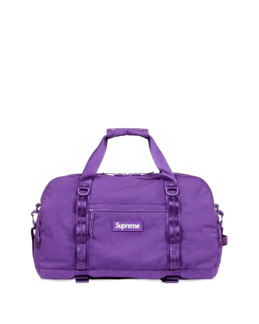 Supreme Purple Logo-Patch Duffle Bag for men