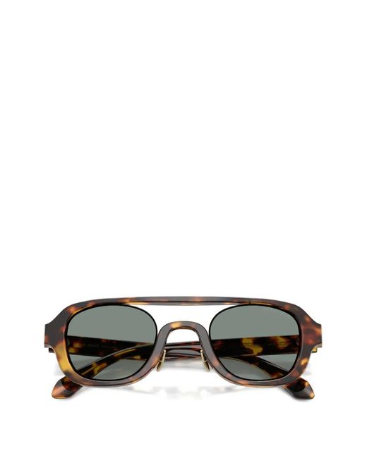 Giorgio Armani Gray Tortoiseshell-Effect Rectangle-Frame Sunglasses for men