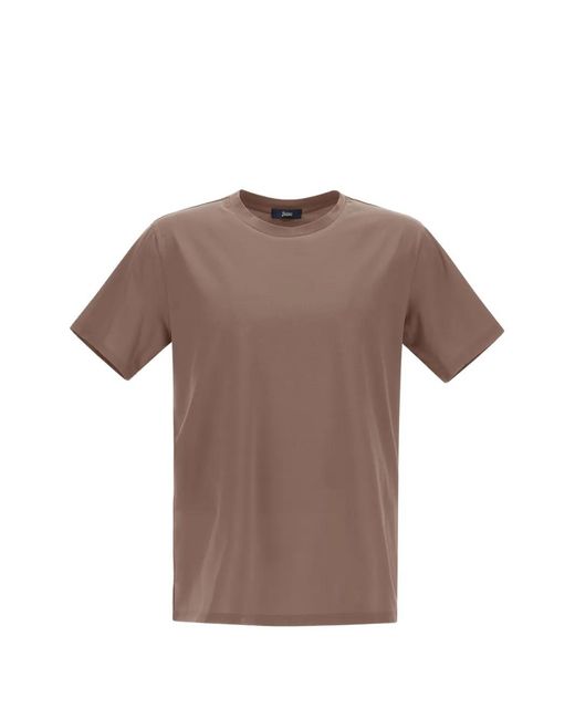 Herno Brown T-Shirt À Col Rond for men