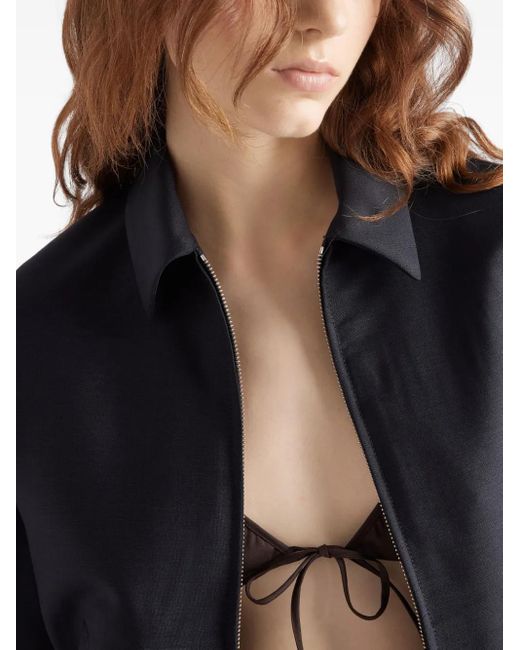 Prada Black Poplin Bra