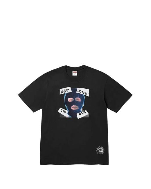 Supreme Black Graphic-Print T-Shirt for men