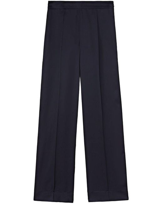 Jil Sander Blue High-waisted Wide-leg Trousers