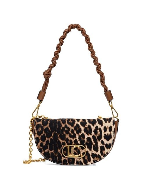 Lola Casademunt White Leopard-Print Logo-Plaque Tote Bag