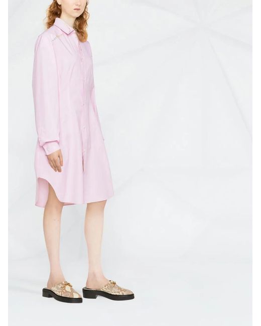 Marni Pink Embroidered Shirt Dress