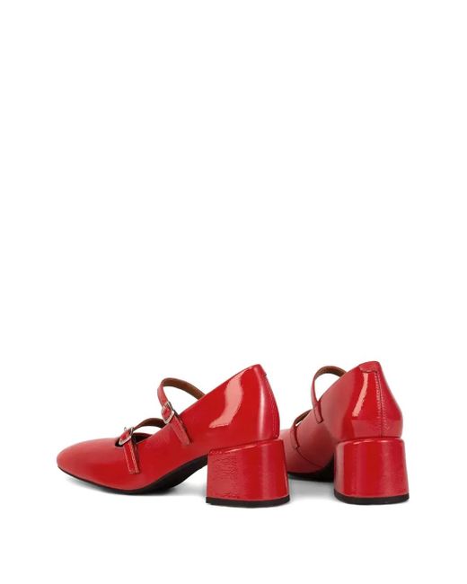 Vagabond Red 55Mm Adison Double-Buckle Block-Heel Pumps