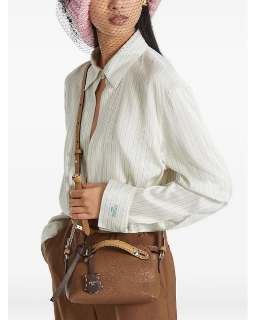 Fendi Brown Mini By The Way Selleria Leather Handbag