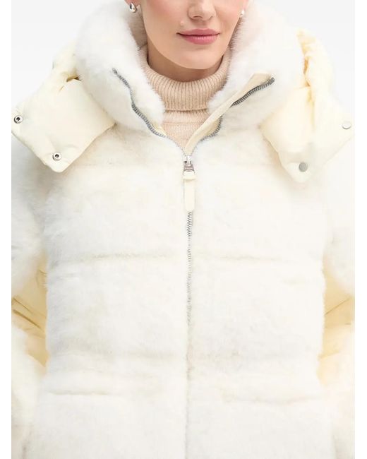 Mackage White Cassidy Hooded Panelled Jacket