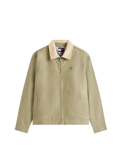 Tommy Hilfiger Natural Corduroy-Collar Logo-Patch Jacket for men