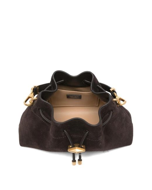 Jimmy Choo Black Small Cinch Drawstring Tote Bag