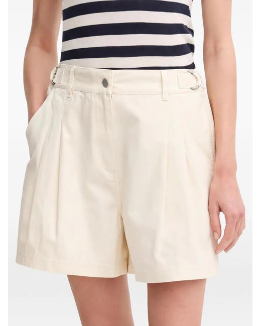 Barbour Natural Belt-Loops Pleated Shorts