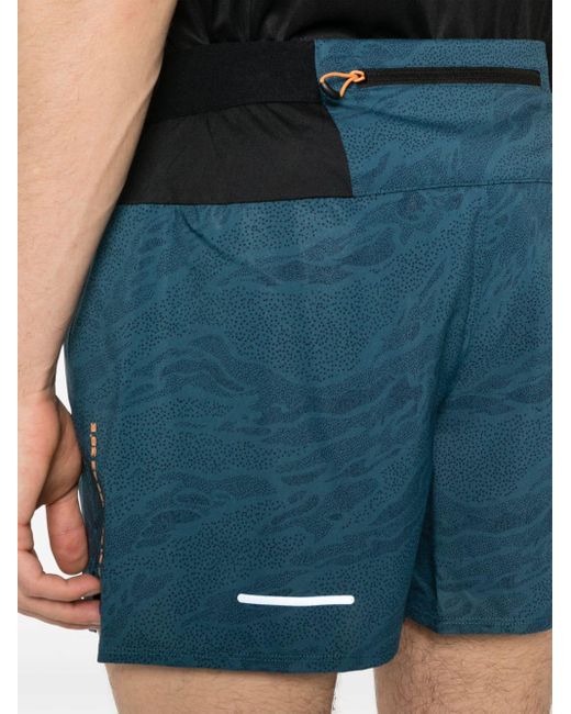 Asics Blue Fujitrail Logo-print Shorts for men