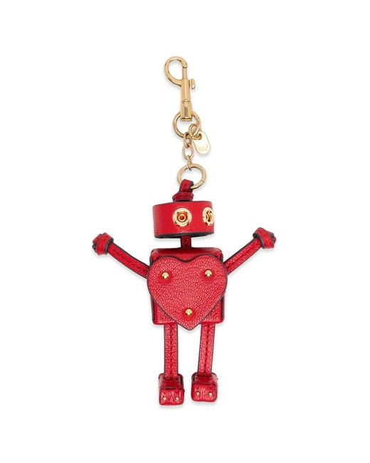 Anya Hindmarch Red Studs Heart Keyring