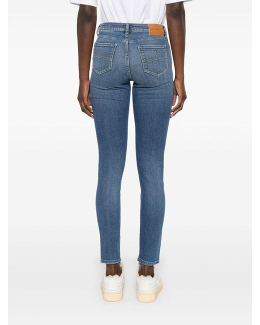 Emporio Armani Blue Mid-rise Skinny Jeans