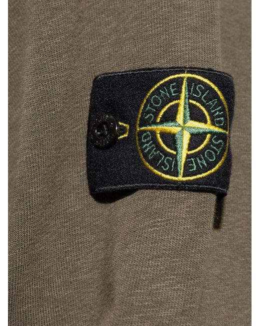 Stone Island Green Compass-Motif Cardigan for men