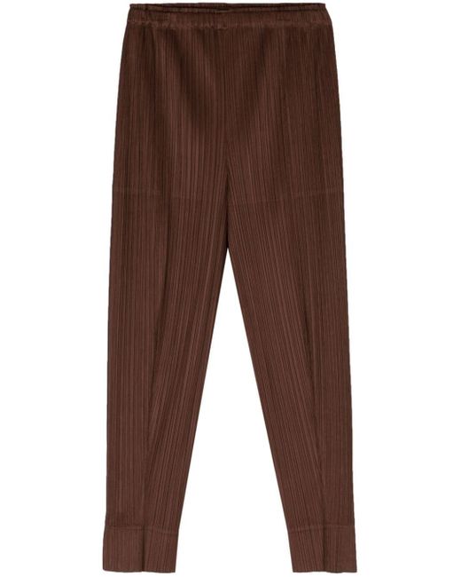 Pantaloni affusolati Monthly Colors: September di Pleats Please Issey Miyake in Brown