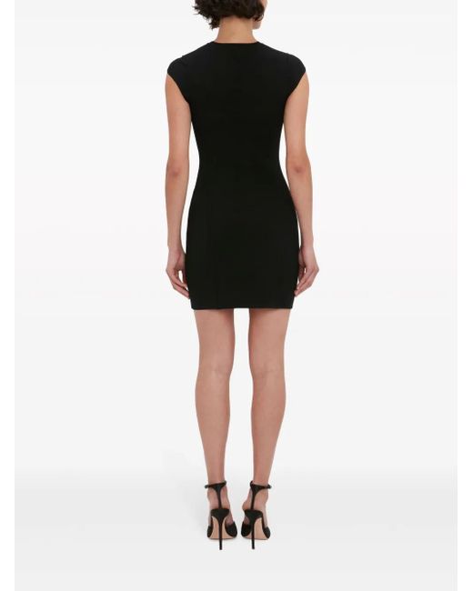 Robe Courte En Maille À Mancherons Victoria Beckham en coloris Black
