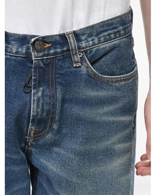 Off-White c/o Virgil Abloh Blue Pascal Twist Embroidered Jeans for men