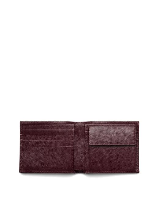 Prada Purple Triangle-Logo Leather Wallet for men