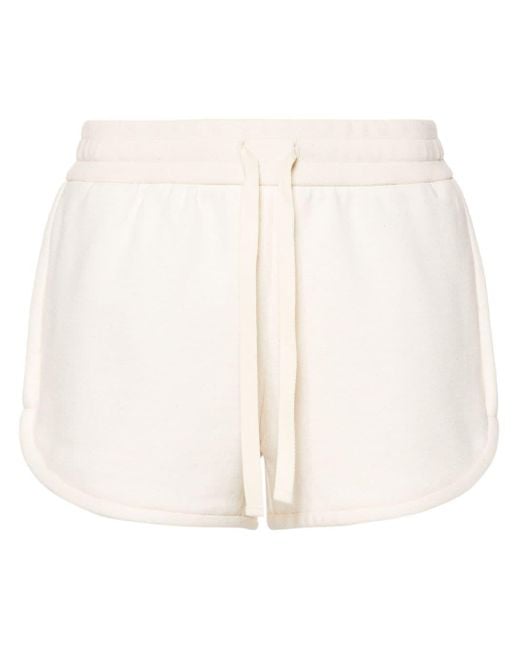 Jil Sander White Drawstring Jersey Mini Shorts