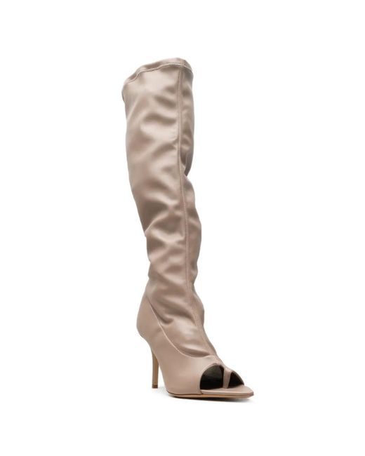 Gia Borghini White Open-Toe Boots