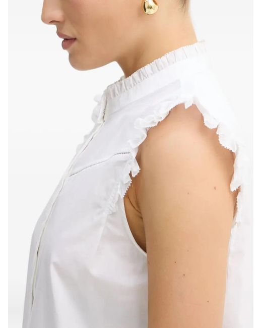 Boss ラッフル ノースリーブトップ White
