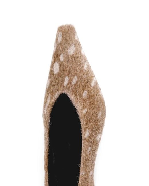 Loulou de Saison Natural Eko Deer-Print Pony-Effect Pumps