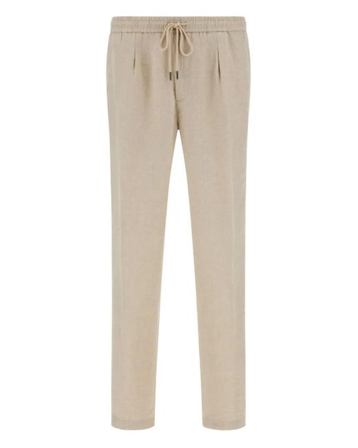Boggi Natural City Drawstring Side-Dart Trousers for men