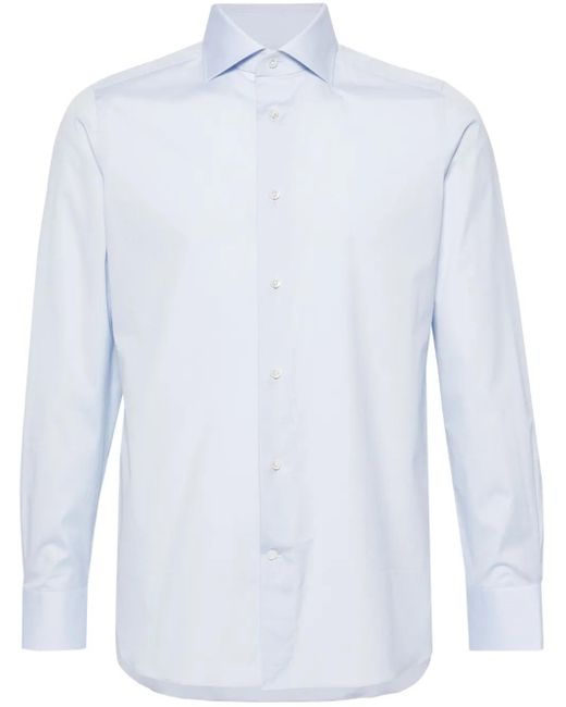 メンズ Zegna スプレッドカラー シャツ White
