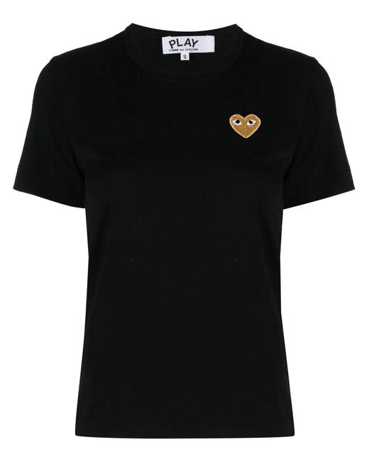 COMME DES GARÇONS PLAY Black Embroidered Heart T-Shirt