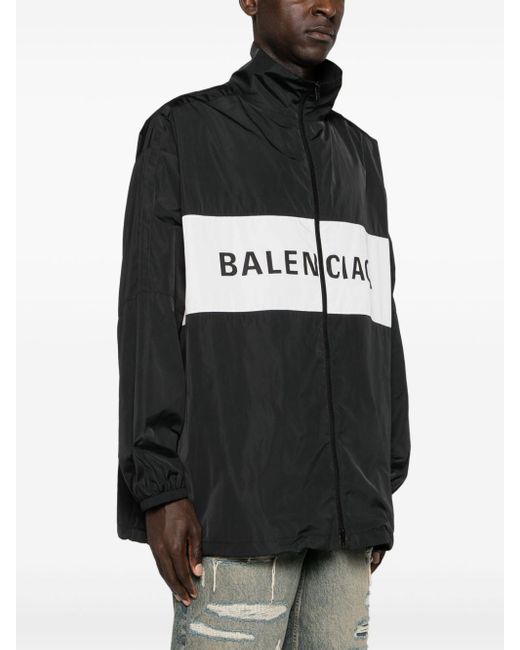 メンズ Balenciaga ジップアップ ウインドブレーカー Black