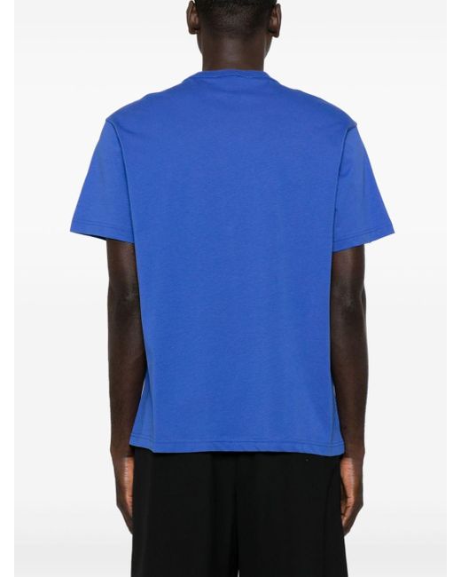 Versace T-Shirt mit gummiertem Logo in Blue für Herren