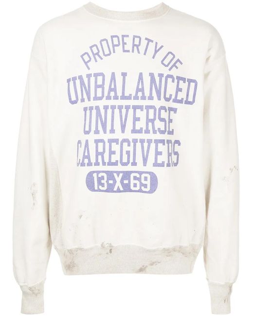 SAINT Mxxxxxx White Graphic-Print Cotton Sweatshirt for men