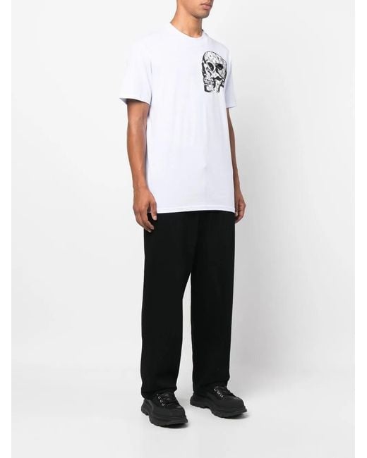 Philipp Plein White Skull-Print Crew-Neck T-Shirt