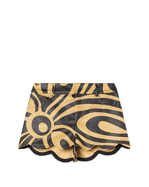 Emilio Pucci Metallic Scallop-Trim Shorts