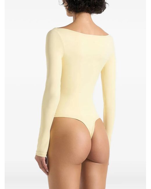 Manière De Voir Natural Bs003 Boat-Neck Bodysuit