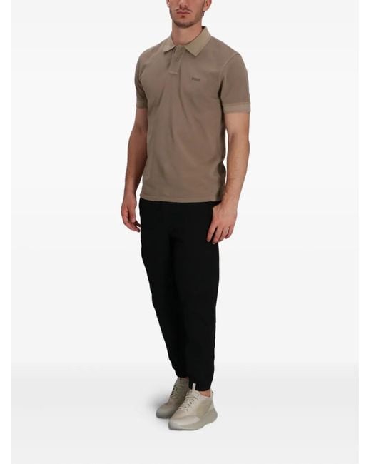 Boss Brown Logo-Detail Polo Shirt for men