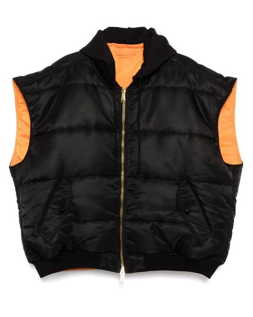 Bomber Smanicato Con Cappuccio E Logo di Vetements in Black da Uomo