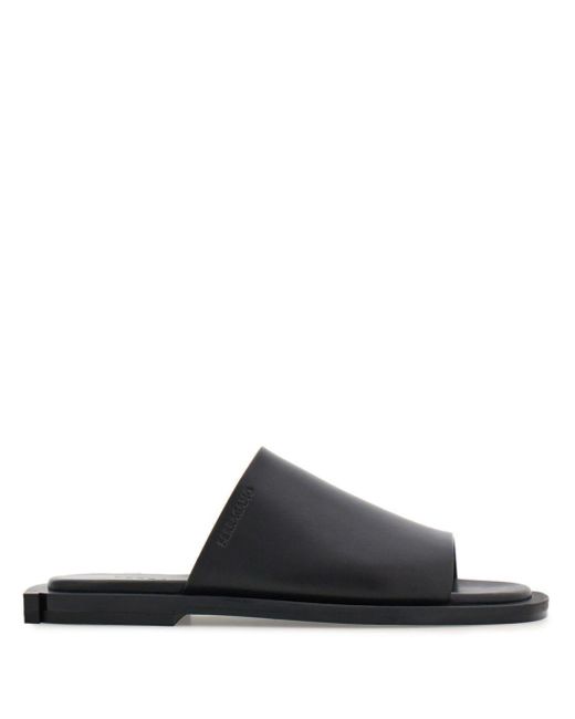 Ferragamo Black Gancini-heel Leather Mules for men