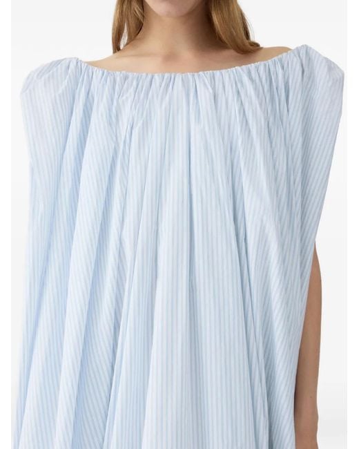 Jacquemus Blue Lavande Striped Balloon Midi Dress